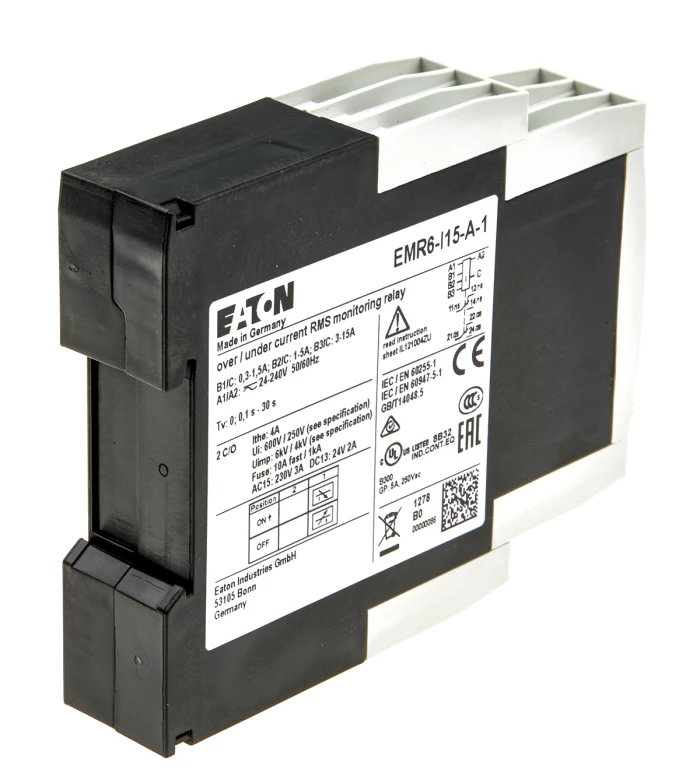Eaton EMR6-I15-A-1 24-240V AC / DC รีเลย์ตรวจสอบประแส 3-15A